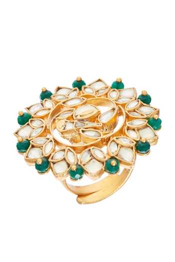 Raabta By Rahul Green Tabla Shehnai Ring Online at Aza Fashions Raabta By Rahul_Green Tabla Shehnai Ring _Online_at_Aza_Fashions