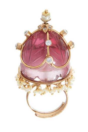 Raabta By Rahul Gumbad Carved Stone Ring 