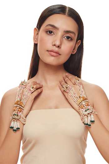 Buy Raabta By Rahul Pink Mangala Pair Of Hathphools at Aza Fashions Buy_Raabta By Rahul_Pink Mangala Pair Of Hathphools _at_Aza_Fashions
