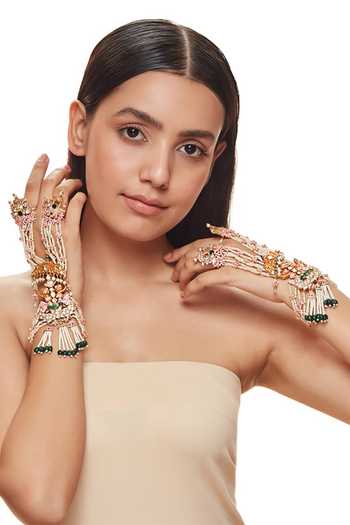 Buy Raabta By Rahul Pink Mangala Pair Of Hathphools Online at Aza Fashions Buy_Raabta By Rahul_Pink Mangala Pair Of Hathphools _Online_at_Aza_Fashions