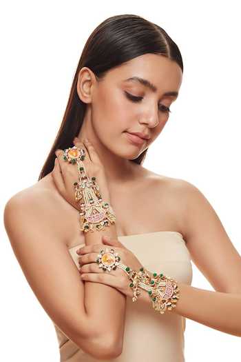 Buy Raabta By Rahul Pink Raina Palki Pair Of Hathphools at Aza Fashions Buy_Raabta By Rahul_Pink Raina Palki Pair Of Hathphools _at_Aza_Fashions