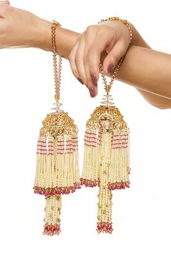 Buy Raabta By Rahul Gold Plated Shahi Darbaar Pair Of Kaleeras Online at Aza Fashions Buy_Raabta By Rahul_Gold Plated Shahi Darbaar Pair Of Kaleeras _Online_at_Aza_Fashions