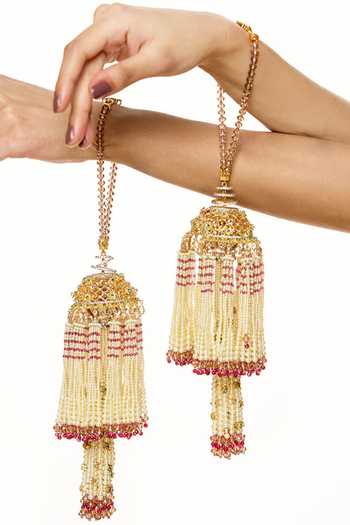 Shop Raabta By Rahul Gold Plated Shahi Darbaar Pair Of Kaleeras Online at Aza Fashions Shop_Raabta By Rahul_Gold Plated Shahi Darbaar Pair Of Kaleeras _Online_at_Aza_Fashions