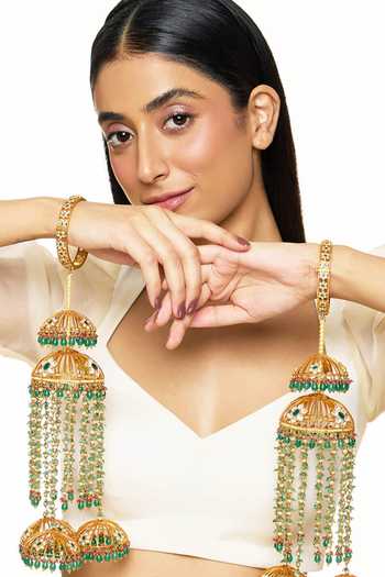Raabta By Rahul Green Meher-e Pair Of Kaleeras Online at Aza Fashions Raabta By Rahul_Green Meher-e Pair Of Kaleeras _Online_at_Aza_Fashions