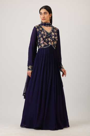 Vidushi Gupta Floral Embroidered Anarkali With Dupatta 