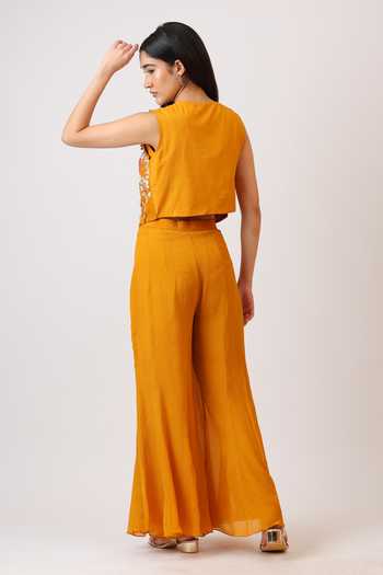 Vidushi Gupta Embroidered Jacket Palazzo Set 