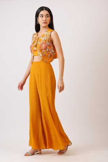 Vidushi Gupta Embroidered Jacket Palazzo Set 