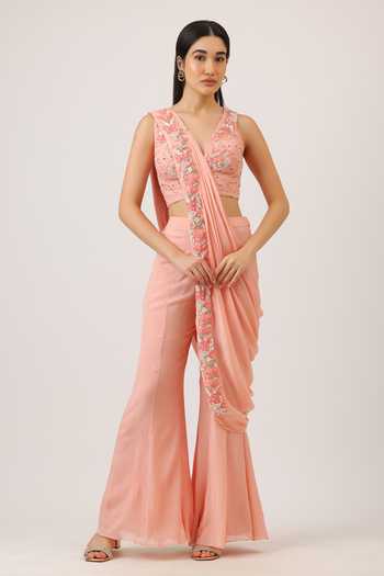 Vidushi Gupta Wildflower Embroidered Blouse Gharara Set 