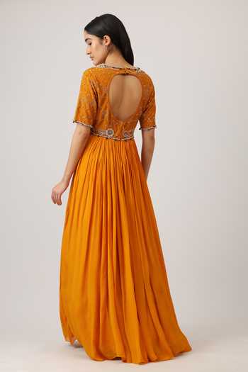 Vidushi Gupta Paisley Threadwork Anarkali With Dupatta 