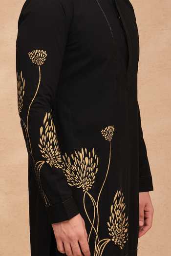Manish Nagdeo Black Viscose, Acrylic Printed Kurta And Pant Set at Aza Fashions Manish Nagdeo_Black Viscose, Acrylic Printed Kurta And Pant Set _at_Aza_Fashions