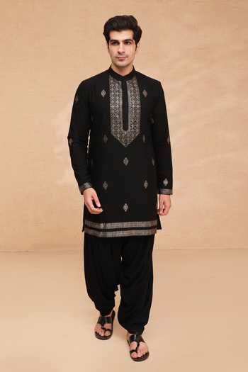 Buy Manish Nagdeo Black Viscose Printed Kurta And Salwar Set Online at Aza Fashions Buy_Manish Nagdeo_Black Viscose Printed Kurta And Salwar Set _Online_at_Aza_Fashions