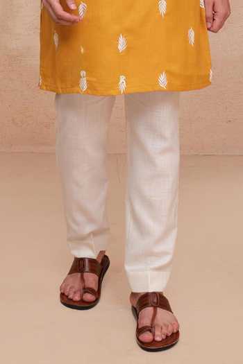 Manish Nagdeo Yellow Silk Embroidered Ruby Kurta And Pant Set Online at Aza Fashions Manish Nagdeo_Yellow Silk Embroidered Ruby Kurta And Pant Set _Online_at_Aza_Fashions