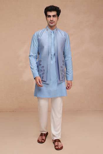 Manish Nagdeo Embroidered Nehru Jacket & Kurta Set