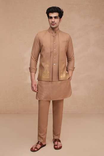 Manish Nagdeo Printed Nehru Jacket & Kurta Set 