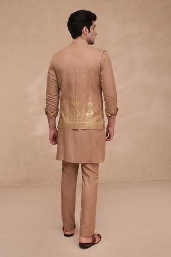 Manish Nagdeo Printed Nehru Jacket & Kurta Set 