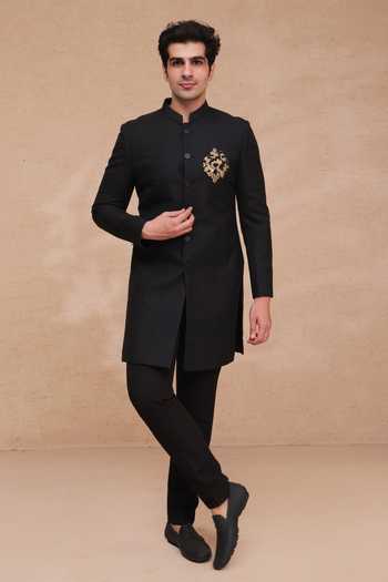 Manish Nagdeo Placement Embroidered Sherwani Set