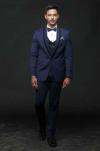 Sven Suits Embroidered Lapel Tuxedo Suit 