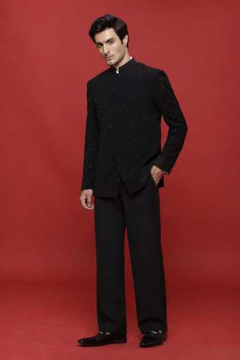 Sven Suits Tonal Cutdana Work Jodhpuri Bandhgala Set 