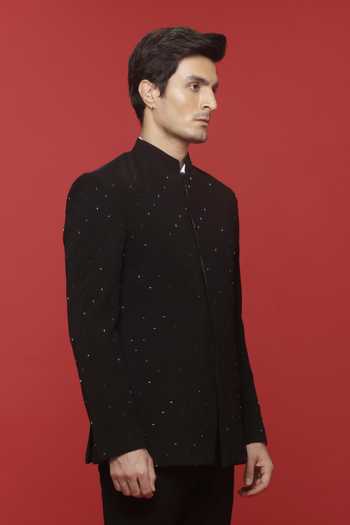 Sven Suits Tonal Cutdana Work Jodhpuri Bandhgala Set 