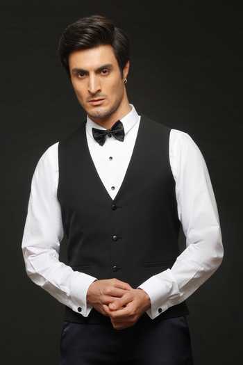 Buy_Sven Suits_Blue Viscose, Polyester Placed Embroidered Lapel Tuxedo Suit Set _Online_at_Aza_Fashions