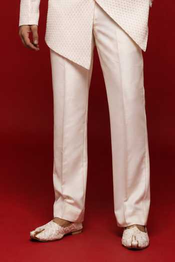 Sven Suits Off White Silk Beads, Stones Embroidered Bandhgala And Pant Set Online at Aza Fashions Sven Suits_Off White Silk Beads, Stones Embroidered Bandhgala And Pant Set _Online_at_Aza_Fashions