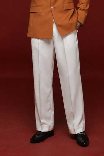 Sven Suits White Polyester Orange Jodhpuri Bandhgala And Pant Set Online at Aza Fashions Sven Suits_White Polyester Orange Jodhpuri Bandhgala And Pant Set _Online_at_Aza_Fashions