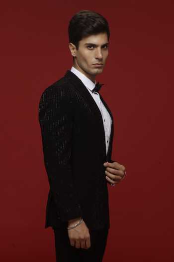 Sven Suits Tonal Embroidered Tuxedo Suit Set 