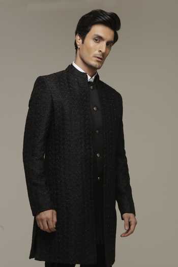 Sven Suits Tonal Embroidered Sherwani Set 