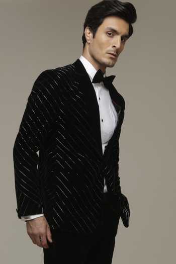 Sven Suits Linear Cutdana Embroidered Tuxedo Suit Set 
