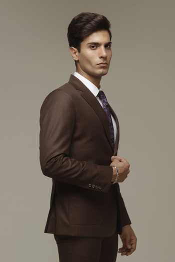 Sven Suits Dark Brown Polyester Suit Set 