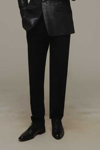 Sven Suits_Black Polyester Metallic Tuxedo Suit Set _Online_at_Aza_Fashions