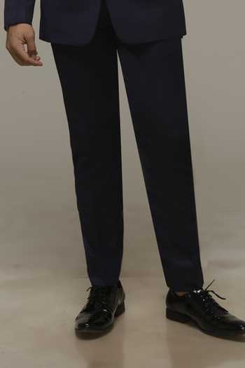 Sven Suits_Blue Polyester Doubel Lapel Tuxedo Suit Set _Online_at_Aza_Fashions