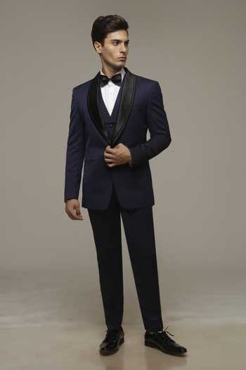 Sven Suits Blue Doubel Lapel Tuxedo Suit Set 