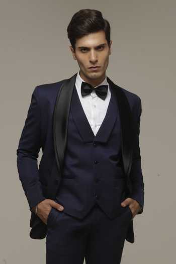 Sven Suits Blue Doubel Lapel Tuxedo Suit Set 