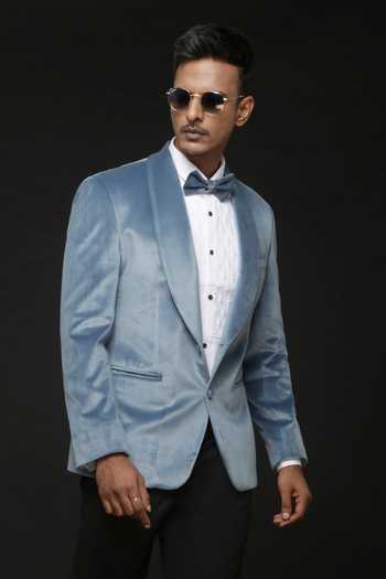 Sven Suits_Blue Suede Ice Tuxedo Set _Online_at_Aza_Fashions