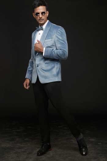 Sven Suits Suede Ice Blue Tuxedo Set 