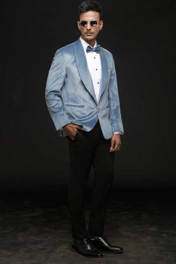Buy_Sven Suits_Blue Suede Ice Tuxedo Set _Online_at_Aza_Fashions