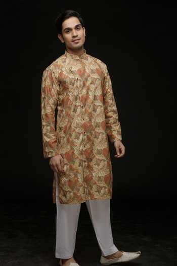 Sven Suits Leafy Print Kurta & Pant Set 