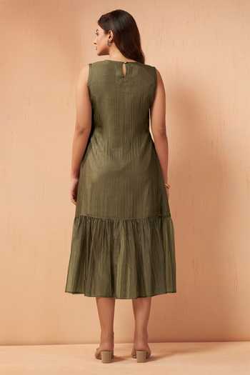 Savaaya Mist Handwork Tissue Dress 