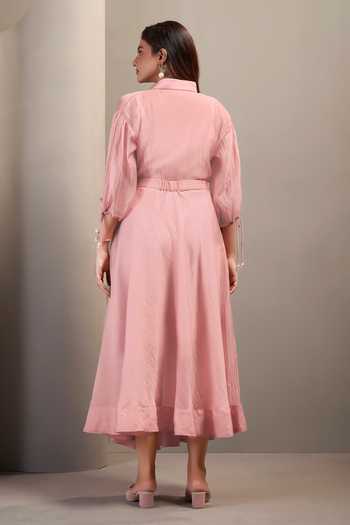 Savaaya Aria Collar Embellished Shirt & Skirt Set 