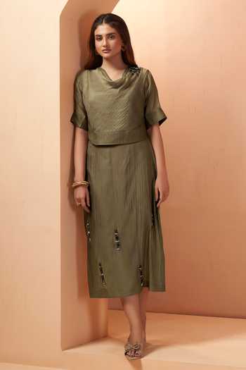 Savaaya Ember Layered Top & Skirt Set 