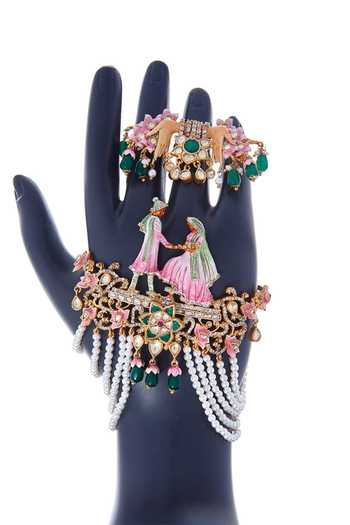 Raabta By Rahul Dildar Palm Cuff & Ring Set