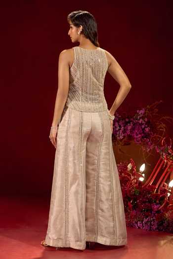 Samyukta Singhania Embroidered Top & Palazzo Set 