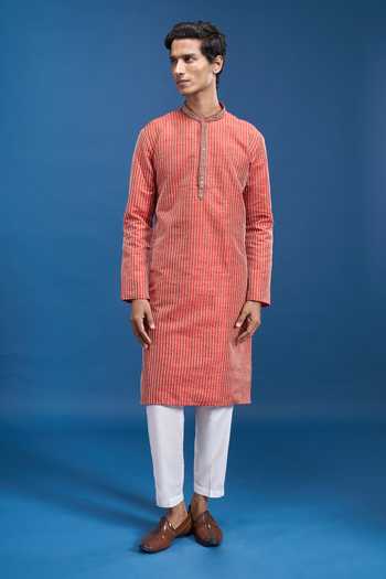 Buy Arihant Rai Sinha Red Cotton, Polyester Embroidered Kurta And Pyjama Set Online at Aza Fashions Buy_Arihant Rai Sinha_Red Cotton, Polyester Embroidered Kurta And Pyjama Set _Online_at_Aza_Fashions