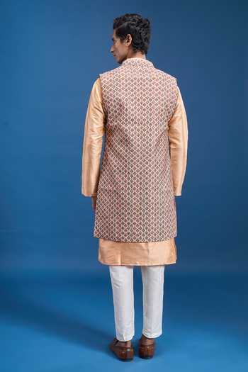 Arihant Rai Sinha Woven Bundi & Kurta Set 