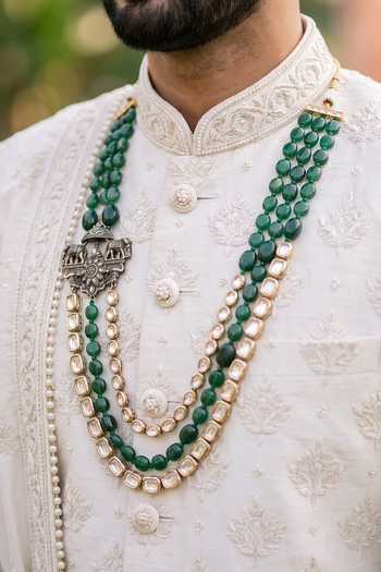 Arihant Rai Sinha Beaded Embellished Layered Necklace 