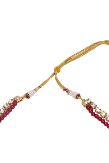 Arihant Rai Sinha_Maroon Bead Embellished Necklace _Online_at_Aza_Fashions