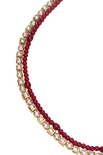 Buy_Arihant Rai Sinha_Maroon Bead Embellished Necklace _Online_at_Aza_Fashions