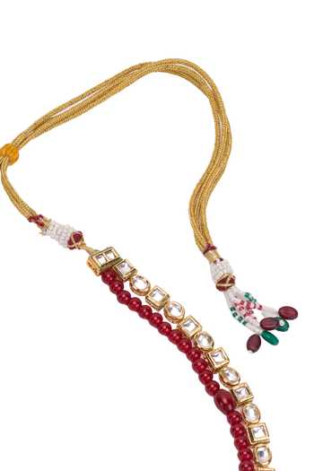 Shop_Arihant Rai Sinha_Maroon Bead Embellished Necklace _Online_at_Aza_Fashions