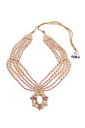 Arihant Rai Sinha Pearl Embellished Layered Necklace 
